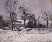 Camille Pissarro Piette-s house,Montfoucault in the snwo oil painting